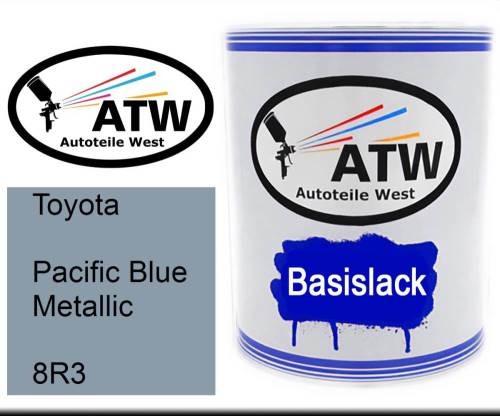 Toyota, Pacific Blue Metallic, 8R3: 1L Lackdose, von ATW Autoteile West.